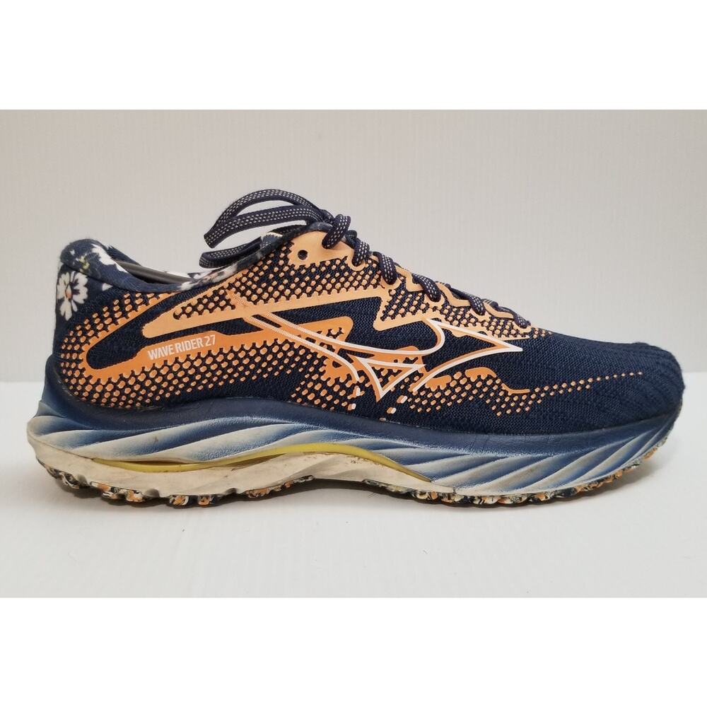Mizuno Wave Rider 27 Roxy Womens Sz 8.5 Blue Naval Academy Running Shoes Sneaker